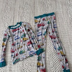 Little Sleepies Colorful Vehicle Print Pajama Set